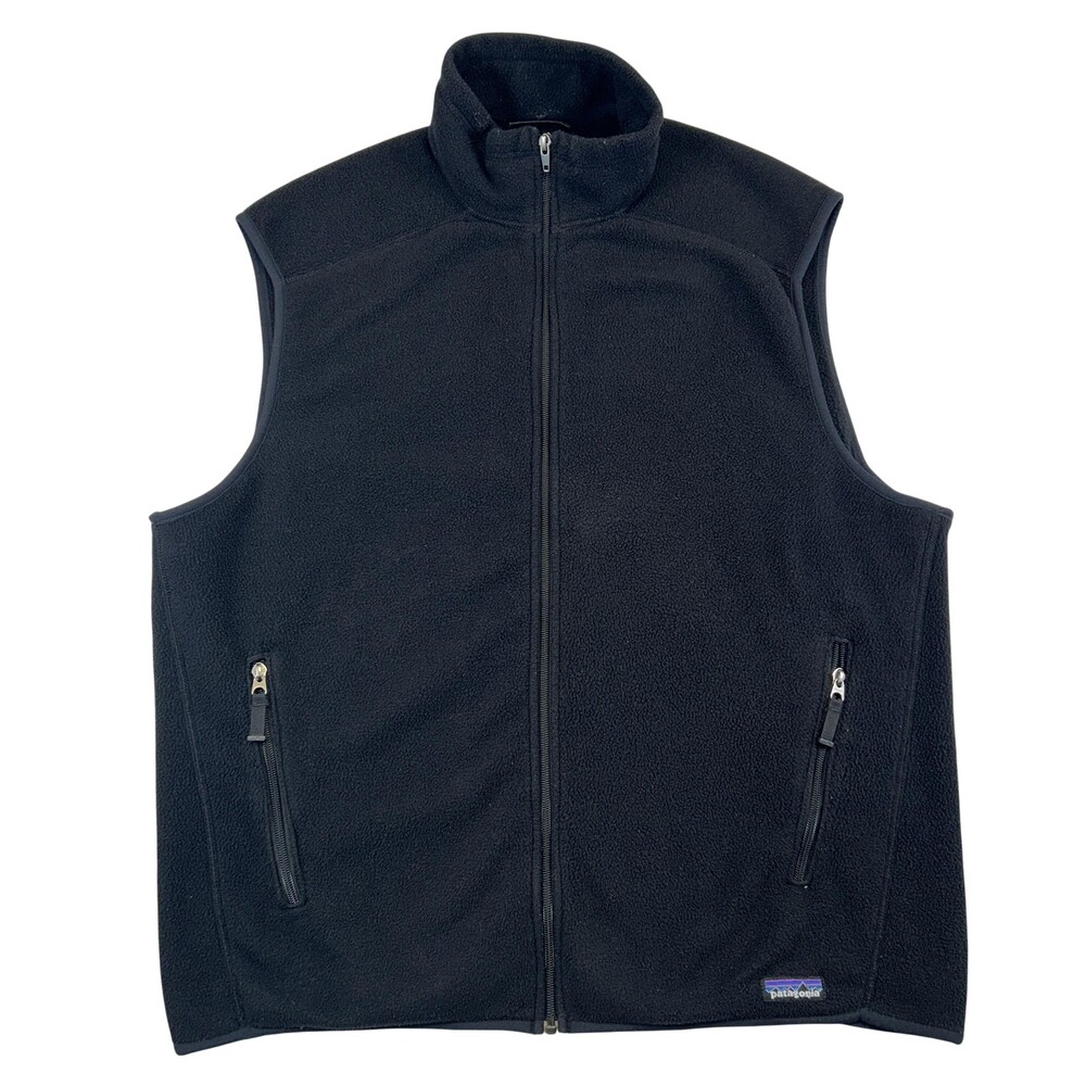 Vintage Patagonia Vest Mens Large Synchilla Fleece Full Zip Lined Pockets 2000s